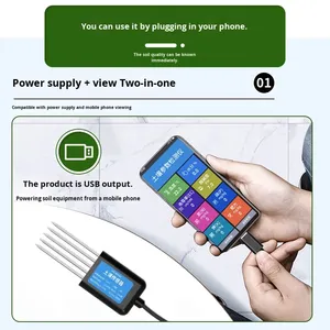 Soil Tester <strong>PH</strong> Nitrogen Phosphorus Potassium Moisture Temperature Humidity EC Agriculture USB Handheld Nutrient Acidity <strong>Sensor</strong> - Product Image 4