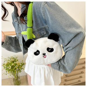 Cute Cartoon <strong>Panda</strong> Plush Zipper Closure Polyester Lining Crossbody <strong>Bag</strong> for Girls &amp; Women Casual Outdoor Use back <strong>bag</strong> handbag - Product Image 2