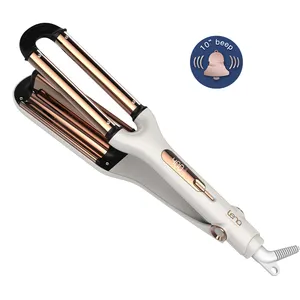 Lena Private Label Professional Ceramic Deep Waver Three Barrel Curling Iron Wand Crimping Iron for Hair Curler