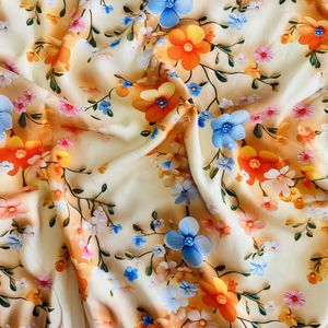 Venta al por mayor 3D Digital impreso rayón Challis tela 5D flor diseño tejido 100% viscosa tela de rayón para vestidos de verano - Product Image 2