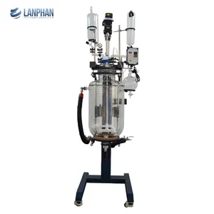 50l liter ptfe chemical double jacketed crystallization lab lifting glass reactor price