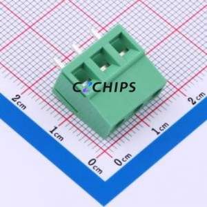 MX128-5.0-03P-GN01-Cu-Y-A Screw Terminal Block Through hole Component (THT),P=5mm Connector 1x3P 5mm Green Through Hole - Product Image 1