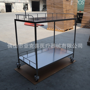 Medical stainless steel double-decker flatbed <b>cart</b>, double-decker handcart, double-decker trolley, double-decker <b>tool</b> <b>cart</b> - Product Image 2