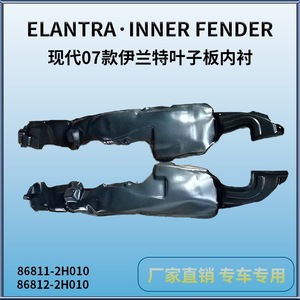 Guardabarros Interior para Hyundai Elantra 2007-2010, Pieza de Repuesto Delantera de Plástico, Color Negro - Product Image 2