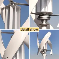 Éolienne Maglev à axe vertical 3KW 5KW Éolienne domestique à énergie libre à basse vitesse et à faible bruit avec batterie