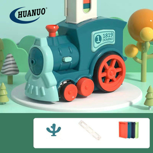Jouet éducatif en gros, petit train électrique avec son et lumière, jouet Montessori, ensembles de trains dominos - Product Image 3