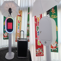 Photomaton portable haut de gamme pour iPad avec boîtier de transport, lumières LED RGB à changement de couleur, machine de photomaton pour mariages et fêtes