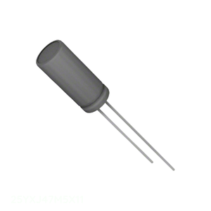 Condensador Original 25YXJ47M5X11 47 uF CAP ALUM 47UF 20% 25V RADIAL TH de Montaje a Través de Orificio - Product Image 1