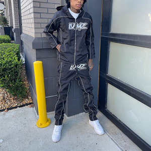 メンズ ツーピース セット カスタム トラックスーツ ナイロン パンツ バギー スウェットスーツ カスタム ナイロン トラックスーツ セット メンズ - Product Image 3