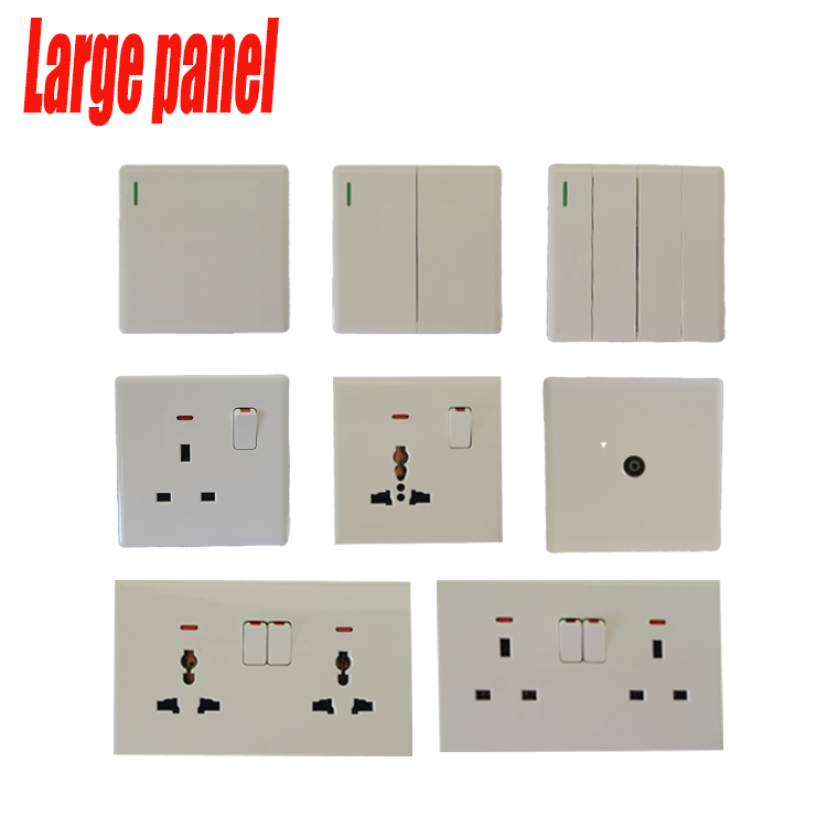 Universal Electrical Control 13A Multi Switch Socket 220V-250V Wall Switches White PC Touch Point BS Standard Power Socket