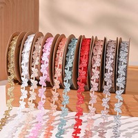 Ruban en polyester de 15 mm avec nœud papillon pour emballages, décorations de fêtes, boîtes cadeaux, bricolage