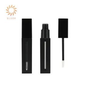 Astuccio per trucco vuoto personalizzato con etichetta privata all'ingrosso famoso marchio quadrato 5.5ml tubi per lucidalabbra liquido nero opaco rossetto