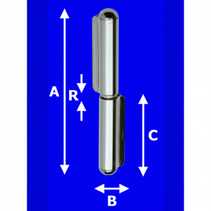AL1223IN80 Aldeghi Charnière à souder à broche fixe en acier inoxydable 80mm Produit de machines industrielles - Product Image 1