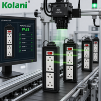 Caja de Enchufes Industriales Kolani IP44 Resistente a la Intemperie, con Interruptor de Encendido con Indicador Rojo, PVC Ignífugo para Taller y Construcción