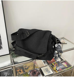 กระเป๋าสะพายไหล่สำหรับผู้ชาย กระเป๋าผ้าแคนวาสขนาดใหญ่พร้อมช่องใส่ของหลายช่องสำหรับผู้ชายและผู้หญิง กระเป๋าสะพายข้าง กระเป๋าโท้ท กระเป๋าใส่แล็ปท็อป - Product Image 5