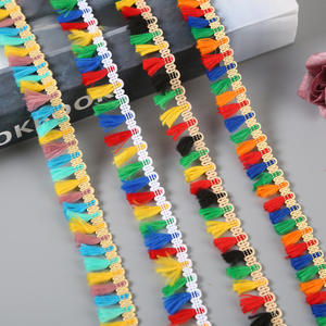 ผ้าโพลีเอสเตอร์ปักพู่ขนาดเล็กลายดอกไม้สีสันสดใสขนาด22มม. สำหรับแต่งโซฟาผ้าม่านหมวกผ้าพันคอแบบทำมือ - Product Image 1