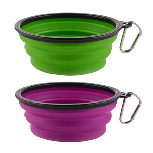 Vente en gros OEM/ODM de bols de voyage imperméables pour chats, bols pliables en silicone colorés pour animaux de compagnie, portables pour l'extérieur, avec logo personnalisé - Product Image 1