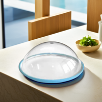 Lot de couvercles en polycarbonate (PC) transparent de 5,5 pouces pour sushis, matériaux recyclés de qualité alimentaire, emballage pour boissons à emporter et livraison