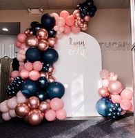 Kit de ballons de décoration de mariage noir et rose, ensemble d'arche de ballons ronds roses de 12 pouces, décoration de fête d'anniversaire, best-seller