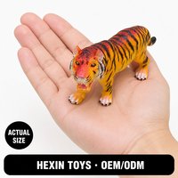 ORANGE PVC 31x9.5x13cm eTiger mainan figur harimau Safari realistis mainan edukasi dekorasi meja anak-anak