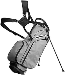 Chariot de golf pour sac de transport, design élégant, pleine longueur, avec glacière, capote de pluie, compartiment pour putter, noir - Product Image 1