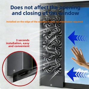 Ventilateur d'évacuation de fenêtre sans perçage, double rangée, grand volume d'air, sans installation, puissant, silencieux, 12V, garantie 1 an, neuf pales - Product Image 1