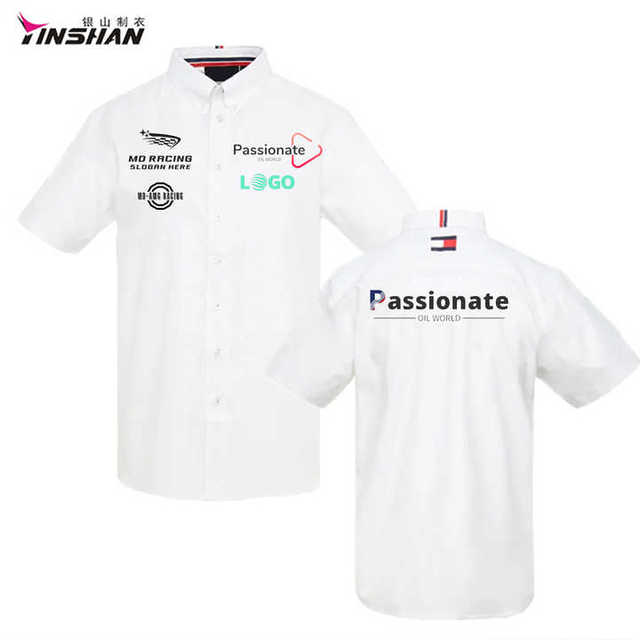 Yinshan OEM Custom Logo Embroidered % Polyester F1 Motorcycle Racing Polo Shirts Short Sleeves Summer Breathable Anti-UV