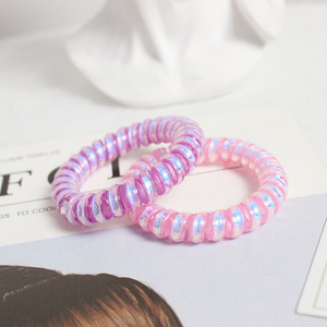 Coletero de Pelo con Diseño de Cable Telefónico de Princesa Sirena, Estilo Coreano, Coletero Reflectante Inspirado en Ins, Sin Costuras, Alta Elasticidad, Ligero - Product Image 4