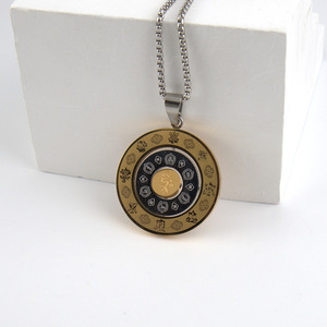 Collar con Colgante de Disco Giratorio de la Suerte |   Joyería Protectora Budista de Estilo Oriental - Product Image 4
