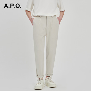 Vente chaude hommes affaires mince neuf points pantalon été Anti-rides jambe droite sens avancé pantalons décontractés hommes - Product Image 2