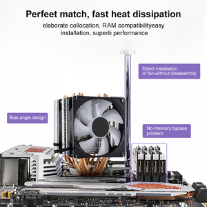 Nuevo Disipador de Calor de CPU de Aluminio Refrigerado por Aire de Alto Rendimiento, Cuatro Tubos, 120 mm, Rodamiento Fluido, LED Completo, para Computadora de Escritorio - Product Image 5