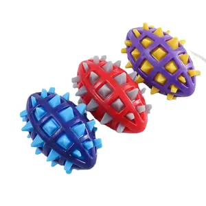 Jouets transfrontaliers pour animaux de compagnie balle à mâcher pour chien multi-surface interactive extensible jouets vocaux de dentition pour chien