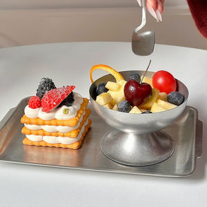 Logo personnalisé Cuisine Crème Glacée Outil De Service <span class=keywords><strong>Restaurant</strong></span> <span class=keywords><strong>Pub</strong></span> <span class=keywords><strong>Chic</strong></span> Dessert Gâteau Fruits Salade Bol Debout En Acier Inoxydable Gobelet Tasse - Product Image 6