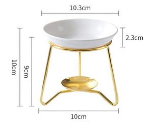 مبتكر جديد من السيراميك الأبيض ، مبتكر شمع مع مع فولاذ ذهبي - Product Image 6