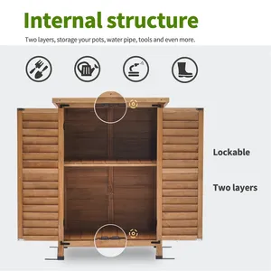 Giardino esterno <span class=keywords><strong>in</strong></span> <span class=keywords><strong>legno</strong></span> armadietto di stoccaggio <span class=keywords><strong>in</strong></span> <span class=keywords><strong>legno</strong></span> <span class=keywords><strong>per</strong></span> attrezzi capannone con doppie <span class=keywords><strong>porte</strong></span> al di fuori del capannone verticale con serrature, giardino strumento di caramelle - Product Image 5
