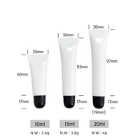 Tube souple de 15 ml pour baume à lèvres, tubes souples noirs pour gloss à lèvres, contenants souples pour gloss à lèvres