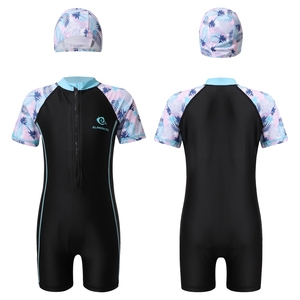 Combinaison de natation athlétique pour filles de 10 à 16 ans avec bonnet pour la compétition, l'entraînement en piscine, la natation en eau chaude, la baignade et le surf - Product Image 2