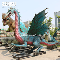 Sculpture de monstre grandeur nature, statue de dragon animatronique