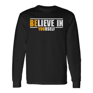 T-shirt à manches longues avec citation positive et inspirante : « Croyez en vous-même » - Product Image 1