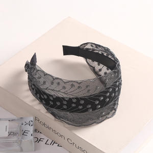 Diadema coreana de ala ancha con flequillo blanco, hecha a mano, con flor de rosa bordada, accesorios para el cabello, pinza para el pelo, tocado - Product Image 6