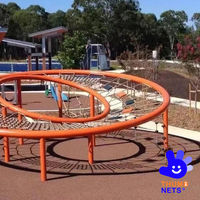 Structure d'escalade circulaire en filet de corde pour aire de jeux extérieure pour enfants, équipement en filet de toile d'araignée, personnalisable OEM