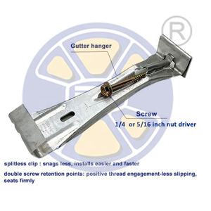 Crochets de support de gouttière de pluie cachés en aluminium avec Clip - Product Image 2