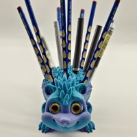 Vashine Portalápices Divertido de Erizo Impreso en 3D, Adorno de Escritorio, Material PLA, Juguetes Seguros para Niños, Portalápices de Animales Impreso en 3D