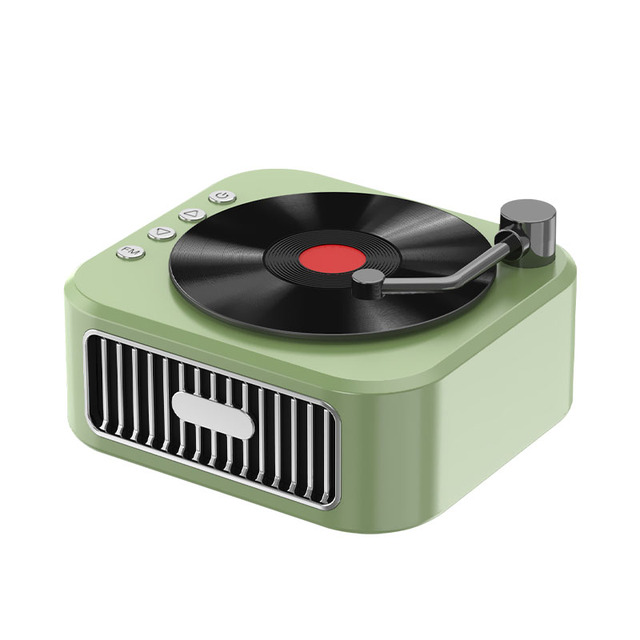 Customized Portable HiFi Stereo Sound Wireless Bluetooth Turntable Speaker With Retro CD Design