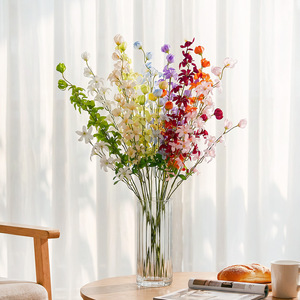 Bouquet de fleurs artificielles, couleurs mélangées, en plastique et tissu, pour décorations de mariage et de maison - Product Image 1
