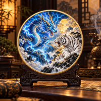 Pièces de monnaie en cuivre fin 999 de 1 oz, série Dragon Tigre, à double face, en relief, effet UV, anti-décoloration, artisanat métallique festif