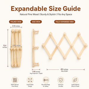 Crochet mural pliable et rétractable personnalisé en bois massif pour ceintures, cravates et cintres – Rangement du fabricant de premier plan - Product Image 2
