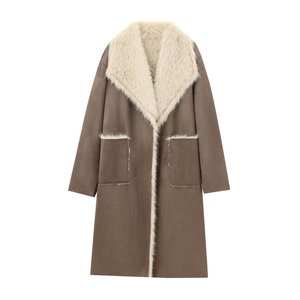 GX6318 Moda 2025 Abbigliamento Donna Boutique Cardigan con Collo Rovesciato <span class=keywords><strong>Trench</strong></span> Cappotto in Ecopelliccia Giacca in Jeans Invernale da Donna - Product Image 1