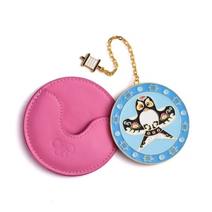 Fashion New Style Vintage Design Luxury Round Shape Popular Beauty Portable PU Leather <b>Mirror</b> - Product Image 4