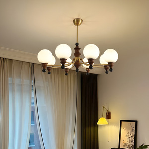 Lámpara de techo estilo retro francés, dorada, de 8 cabezas LED, redonda, con múltiples cabezales, para dormitorio, sala de estar - Product Image 2